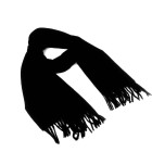 50% Cashmere 50% Wool Unisex Winter Scarf - Black